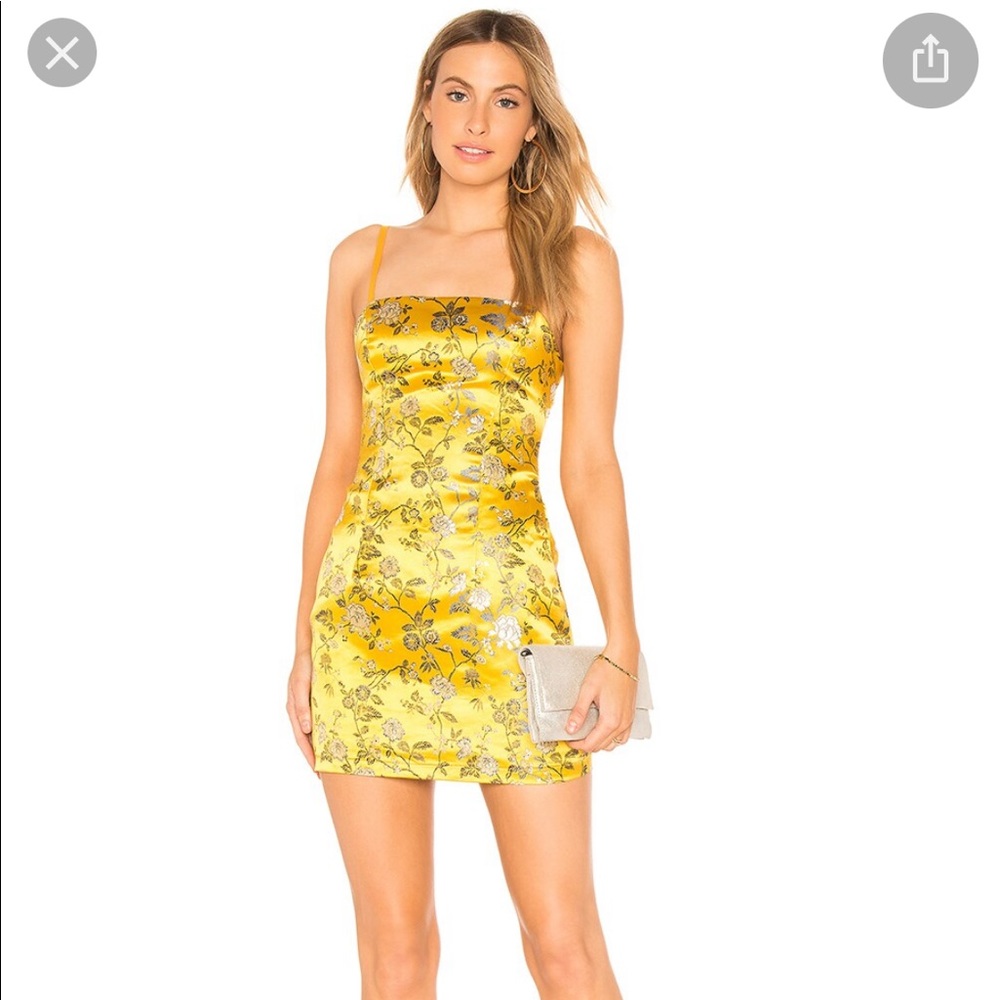 Floral Yellow Mini Dress from Revolve